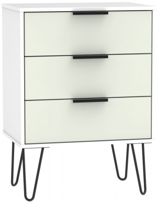 Product photograph of Hong Kong 3 Drawer Chest With Hairpin Legs - Kaschmir And White from Choice Furniture Superstore