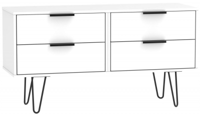 Product photograph of Hong Kong Bed Box With Hairpin Legs - White from Choice Furniture Superstore