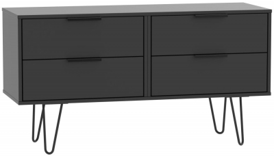 Product photograph of Hong Kong Bed Box With Hairpin Legs - Matt Black from Choice Furniture Superstore