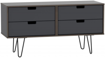Product photograph of Shanghai Graphite Bed Box With Hairpin Legs from Choice Furniture Superstore