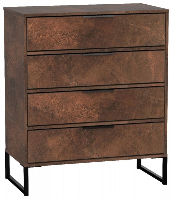 Product photograph of Diego Copper And Black 4 Drawer Chest from Choice Furniture Superstore