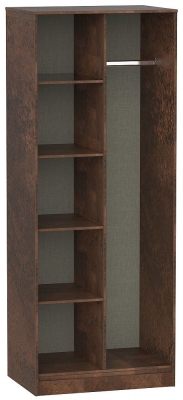 Product photograph of Diego Copper And Black Front Open Shelf Wardrobe from Choice Furniture Superstore