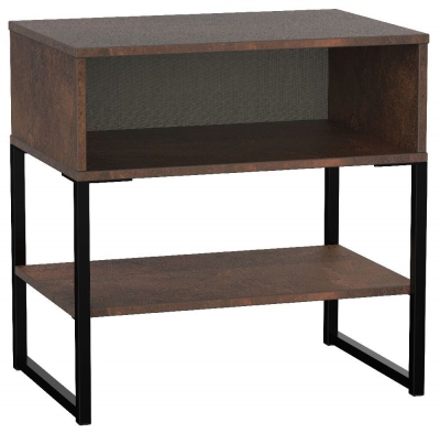 Diego Copper And Black Bedside Table