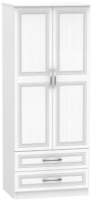 Product photograph of Dorset White 2 Door 2 Drawer Wardrobe from Choice Furniture Superstore