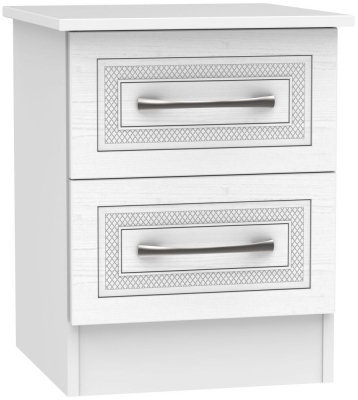 Product photograph of Dorset White 2 Drawer Bedside Cabinet from Choice Furniture Superstore