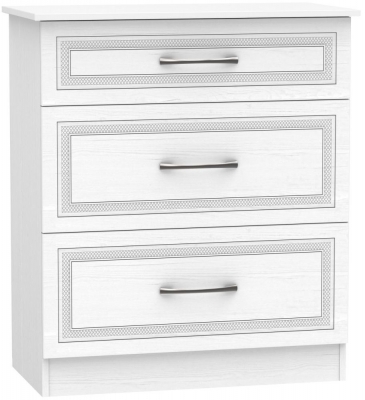 Product photograph of Dorset White 3 Drawer Deep Chest from Choice Furniture Superstore