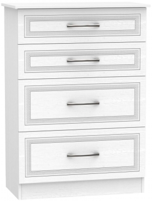 Product photograph of Dorset White 4 Drawer Deep Chest from Choice Furniture Superstore