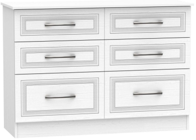 Product photograph of Dorset White 6 Drawer Midi Chest from Choice Furniture Superstore