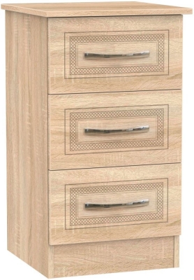 Product photograph of Dorset Oak Effect 3 Drawer Beside Cabinet from Choice Furniture Superstore