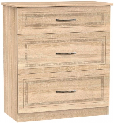 Product photograph of Dorset Oak Effect 3 Drawer Deep Chest from Choice Furniture Superstore