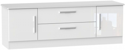 Product photograph of Knightsbridge White Gloss 145cm Tv Unit from Choice Furniture Superstore
