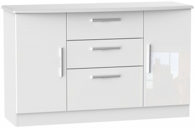 Knightsbridge Gloss White Medium Sideboard 2 Doors