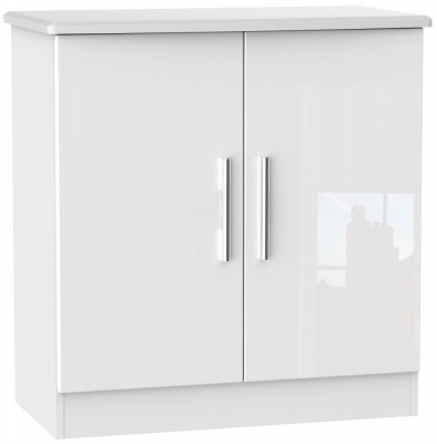 Product photograph of Knightsbridge White Gloss 2 Door Hall Cabinet from Choice Furniture Superstore