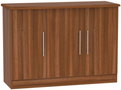 Product photograph of Sherwood Walnut Effect Small Sideboard - 3 Doors from Choice Furniture Superstore