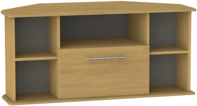 Product photograph of Sherwood Oak Effect 115cm Corner Tv Unit from Choice Furniture Superstore