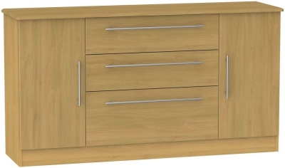 Product photograph of Sherwood Oak Effect Wide Sideboard - 2 Doors from Choice Furniture Superstore