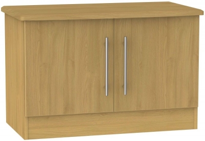 Product photograph of Sherwood Oak Effect 2 Door Low Cabinet from Choice Furniture Superstore
