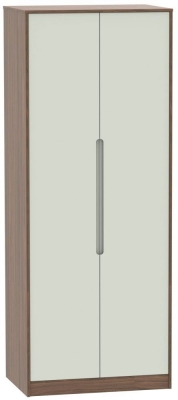 Product photograph of Monaco 2 Door Tall Wardrobe - Kaschmir Matt And Carini Walnut from Choice Furniture Superstore