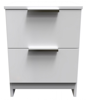 Product photograph of Plymouth White Gloss 2 Drawer Bedside Cabinet from Choice Furniture Superstore