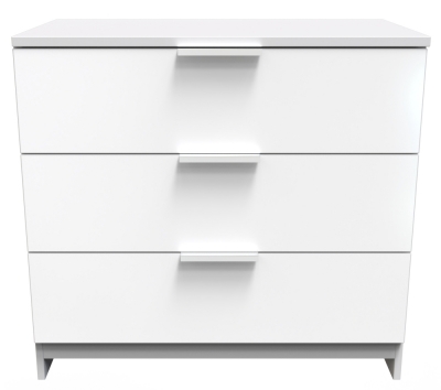 Product photograph of Plymouth White Gloss 3 Drawer Small Chest from Choice Furniture Superstore