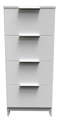 Product photograph of Plymouth White Gloss 4 Drawer Narrow Chest from Choice Furniture Superstore
