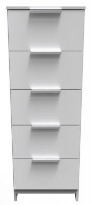 Product photograph of Plymouth White Gloss 5 Drawer Narrow Chest from Choice Furniture Superstore