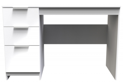 Product photograph of Plymouth White Gloss 3 Drawer Desk from Choice Furniture Superstore