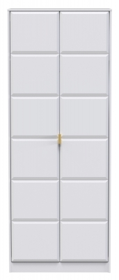 Product photograph of Cube White Matt 2 Door Wardrobe from Choice Furniture Superstore