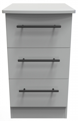 Product photograph of Beverley Dusk Grey 3 Drawer Bedside Cabinet from Choice Furniture Superstore