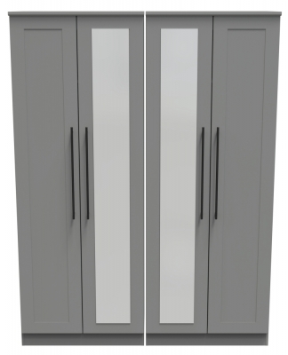 Product photograph of Beverley 4 Door Tall Mirror Wardrobe from Choice Furniture Superstore