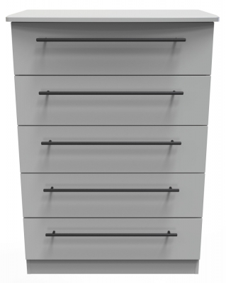 Product photograph of Beverley Grey 5 Drawer Chest from Choice Furniture Superstore