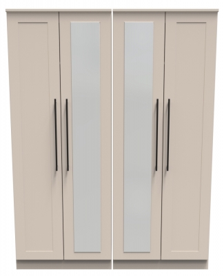 Product photograph of Beverley Cashmere 4 Door Tall Mirror Wardrobe from Choice Furniture Superstore