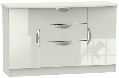 Product photograph of Clearance - Camden High Gloss Kaschmir 2 Door 3 Drawer Sideboard - P66 from Choice Furniture Superstore