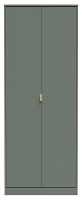 Product photograph of Nashville Green 2 Door Plain Tall Wardrobe from Choice Furniture Superstore