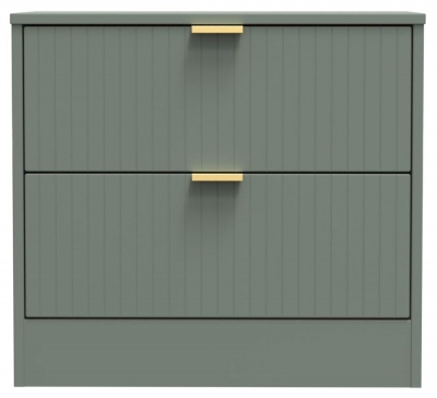 Product photograph of Nashville Green 2 Drawer Midi Bedside Cabinet from Choice Furniture Superstore