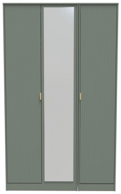 Product photograph of Nashville Green 3 Door Tall Triple Wardrobe - 1 Mirror from Choice Furniture Superstore