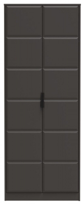 Product photograph of New York Graphite 2 Door 2ft 6in Plain Wardrobe from Choice Furniture Superstore