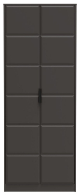 Product photograph of New York Graphite 2 Door Tall Hanging Wardrobe from Choice Furniture Superstore