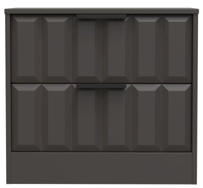 Product photograph of New York Graphite 2 Drawer Bedside Cabinet from Choice Furniture Superstore