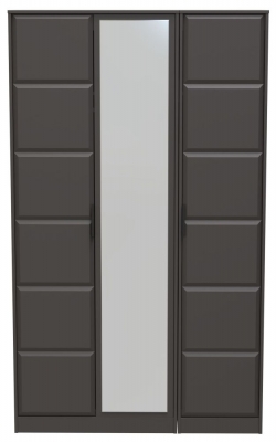 Product photograph of New York Graphite 3 Door Tall Mirror Wardrobe from Choice Furniture Superstore