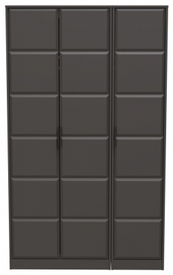 Product photograph of New York Graphite 3 Door Tall Plain Wardrobe from Choice Furniture Superstore