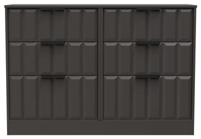 Product photograph of New York Graphite 6 Drawer Midi Chest from Choice Furniture Superstore