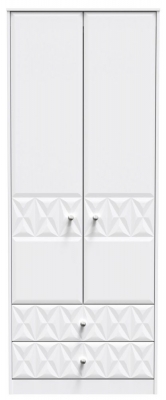 Product photograph of San Jose Matt White 2 Door 2 Drawer 2ft 6in Plain Combi Wardrobe from Choice Furniture Superstore