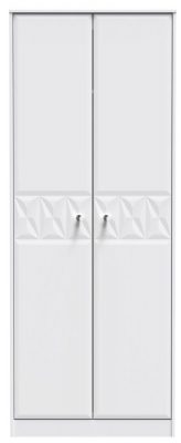 Product photograph of San Jose Matt White 2 Door 2ft 6in Plain Wardrobe from Choice Furniture Superstore