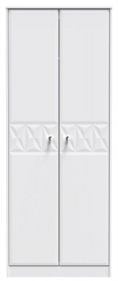Product photograph of San Jose Matt White 2 Door Tall Hanging Wardrobe from Choice Furniture Superstore