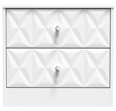 Product photograph of San Jose Matt White 2 Drawer Bedside Cabinet from Choice Furniture Superstore
