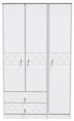 Product photograph of San Jose Matt White 3 Door 2 Drawer Tall Plain Wardrobe from Choice Furniture Superstore