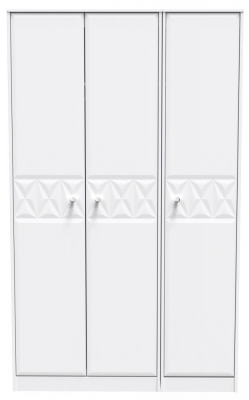 Product photograph of San Jose Matt White 3 Door Tall Plain Wardrobe from Choice Furniture Superstore