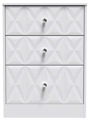 Product photograph of San Jose Matt White 3 Drawer Deep Midi Chest from Choice Furniture Superstore