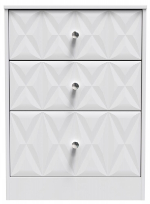 Product photograph of San Jose White 3 Drawer Deep Midi Chest from Choice Furniture Superstore